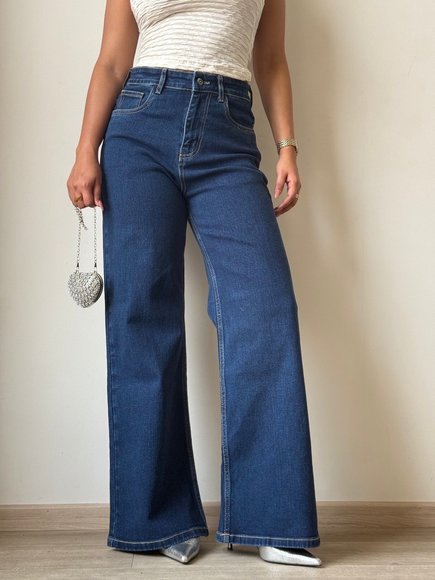 Blueberry Wide Leg High Rise Jeans