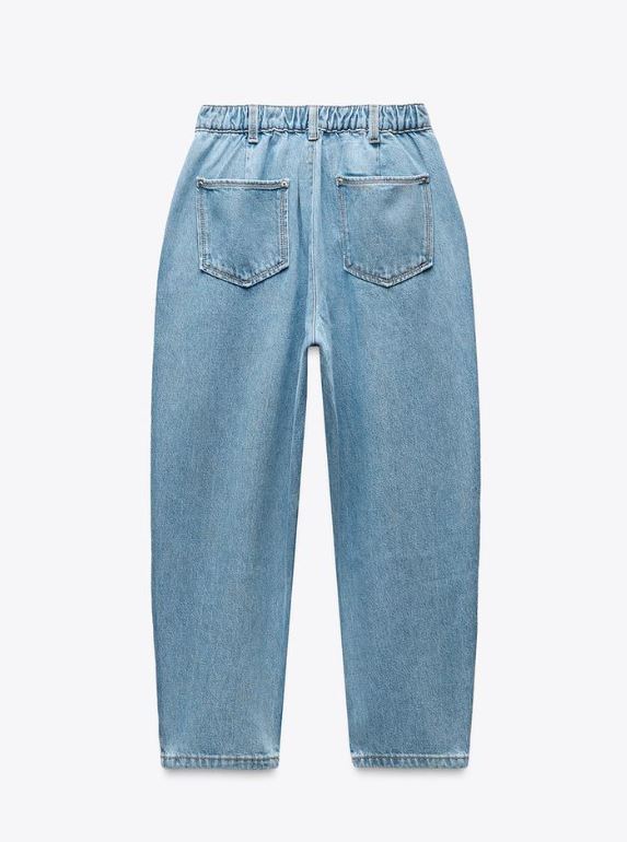 Za_ra LIGHT BLUE MID-RISE TAPERED JEANS
