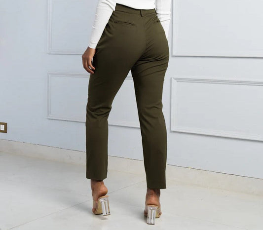 H&_M Olive Stretch Pants