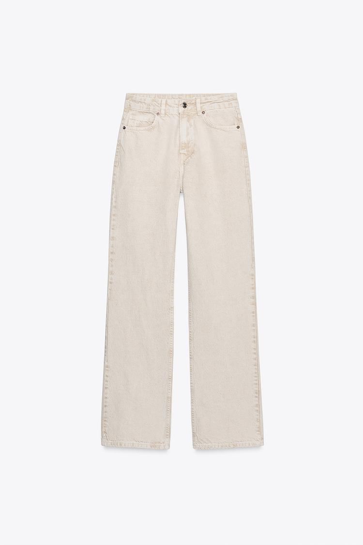 Za_ra STRAIGHT BEIGE JEANS