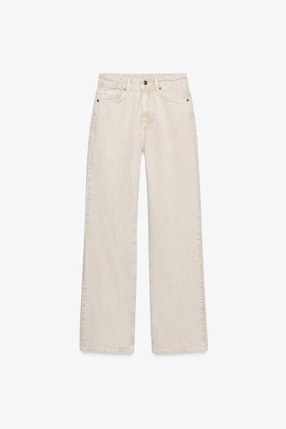 Za_ra STRAIGHT BEIGE JEANS