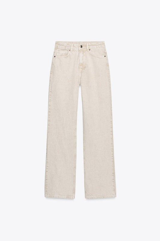 Za_ra STRAIGHT BEIGE JEANS