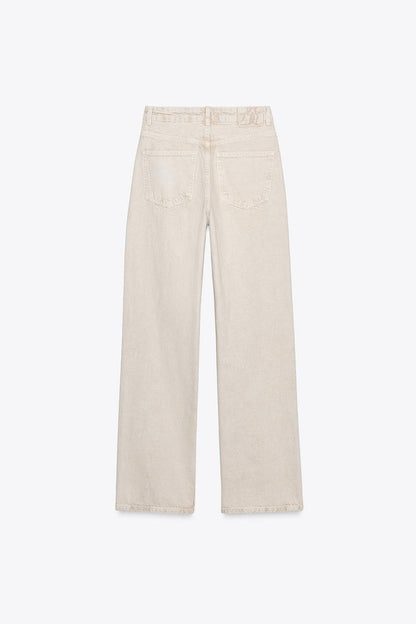 Za_ra STRAIGHT BEIGE JEANS