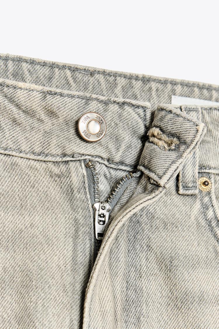Za_ra STRAIGHT LIGHT GREY JEANS
