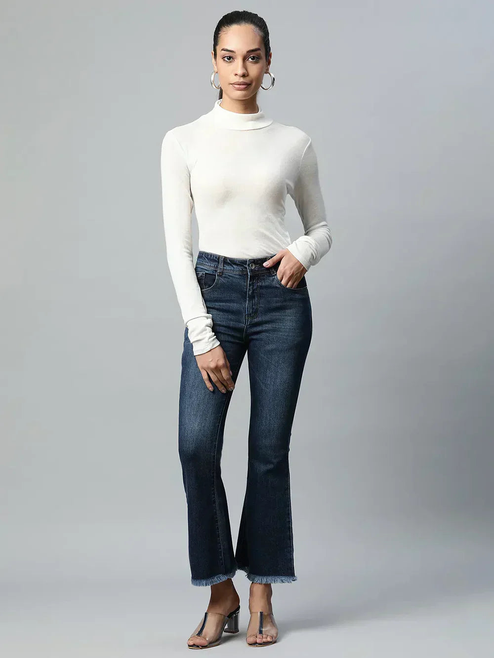 H&_M Bootcut Full Length Dark Blue Jeans