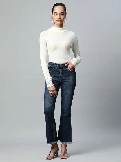 H&_M Bootcut Full Length Dark Blue Jeans