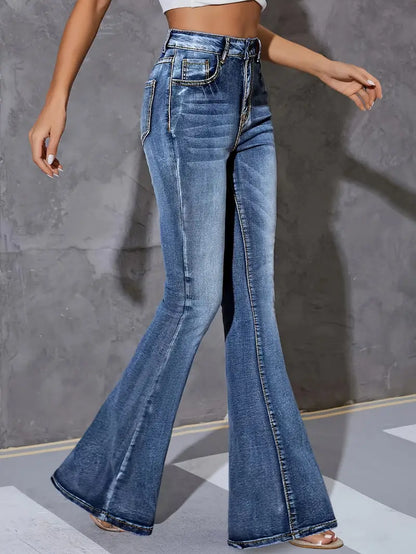 Blue Sturdy Wash Flare Bootleg Jeans