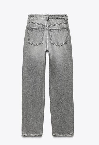 Za_ra GREY MOM FIT HIGH-WAIST JEANS