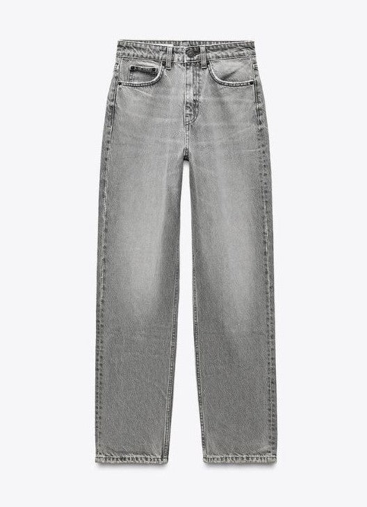 Za_ra GREY MOM FIT HIGH-WAIST JEANS