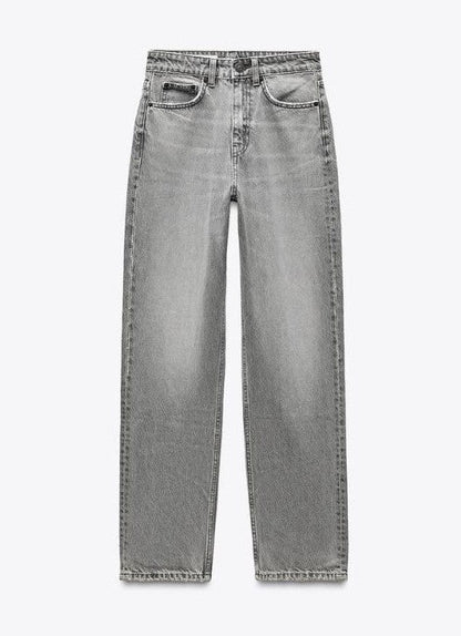Za_ra GREY MOM FIT HIGH-WAIST JEANS