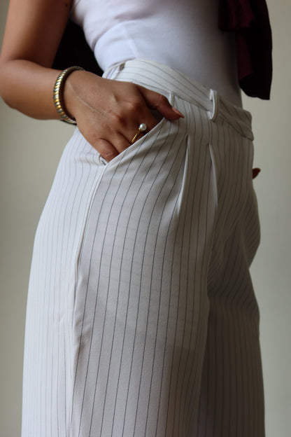 Super High Waist Stripe Wide Leg Pants