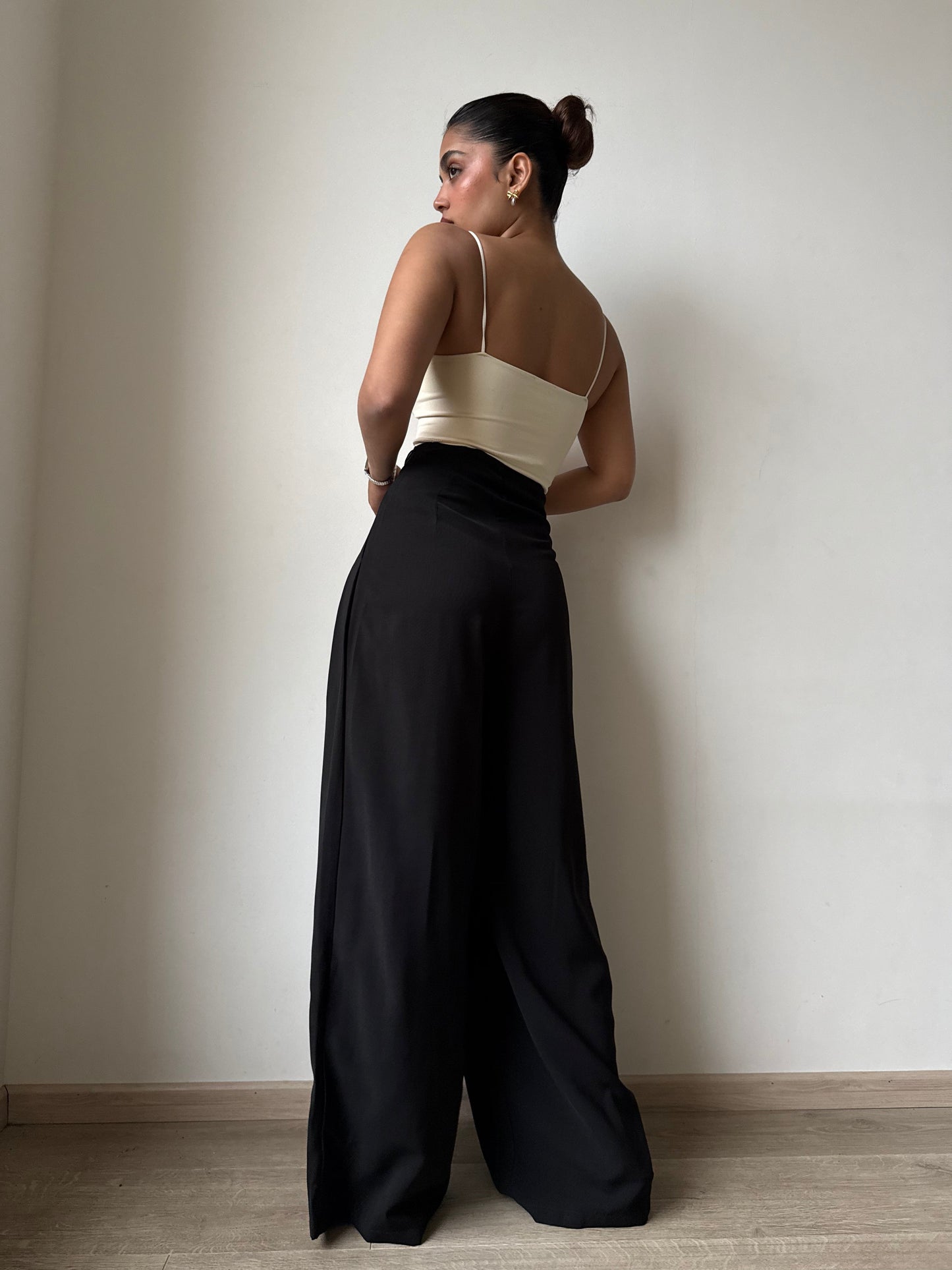 Cinched Drawstring Wide Leg Pants