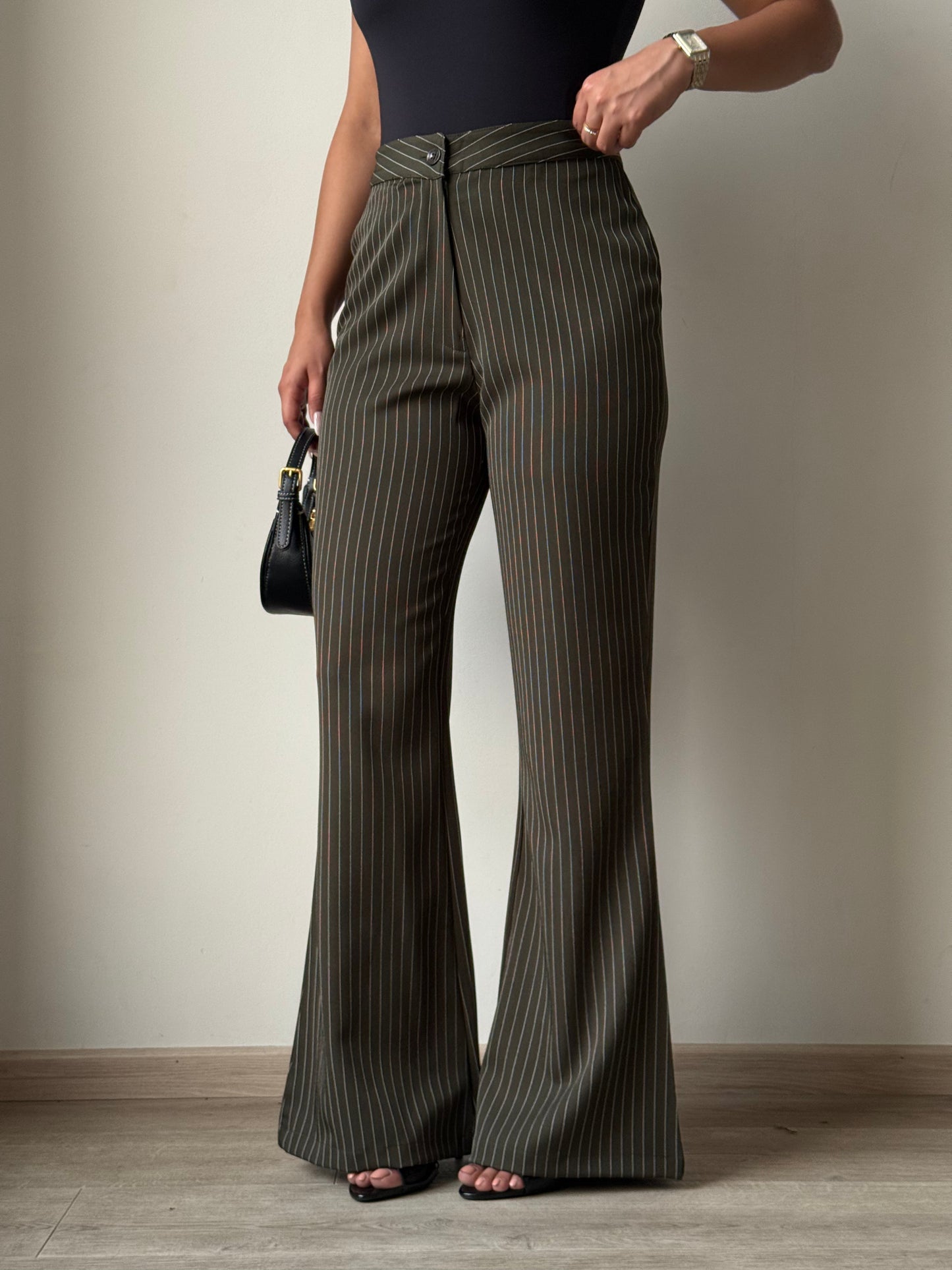 Flared Striped Statement Pants