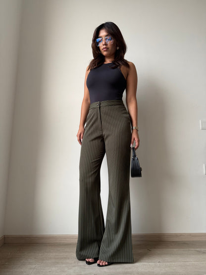 Flared Striped Statement Pants