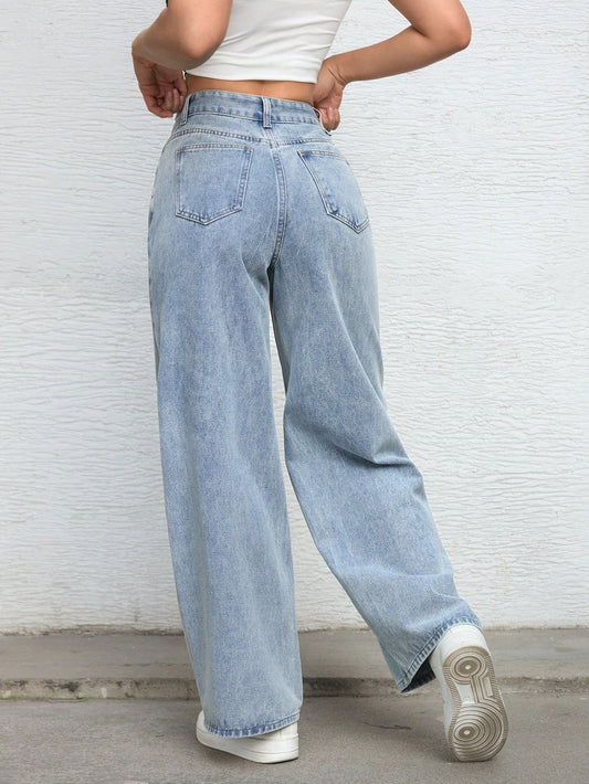 Malibu Blue Fade Wide Jeans
