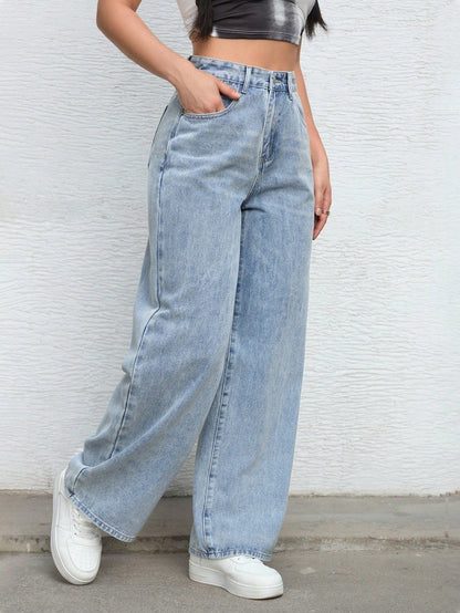 Malibu Blue Fade Wide Jeans