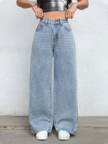Malibu Blue Fade Wide Jeans