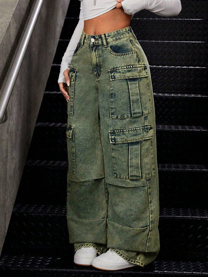 Dirty Fade Out Wash Cargo Denims