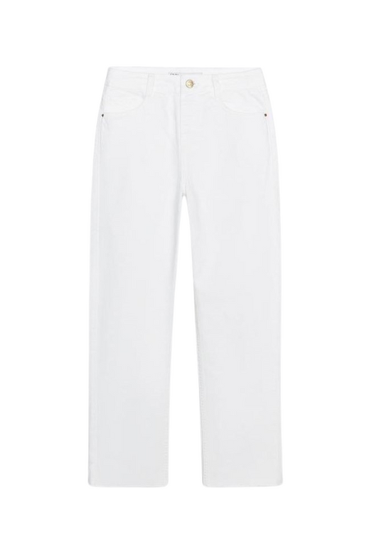 Za_ra WHITE STRAIGHT-LEG HIGH-WAIST JEANS