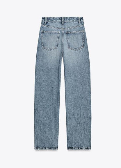 Za_ra LIGHT BLUE MOM FIT HIGH-WAIST JEANS