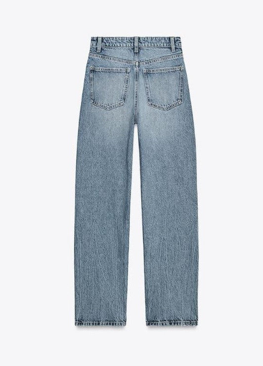 Za_ra LIGHT BLUE MOM FIT HIGH-WAIST JEANS