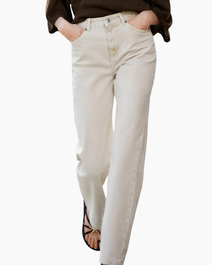 Za_ra STRAIGHT BEIGE JEANS