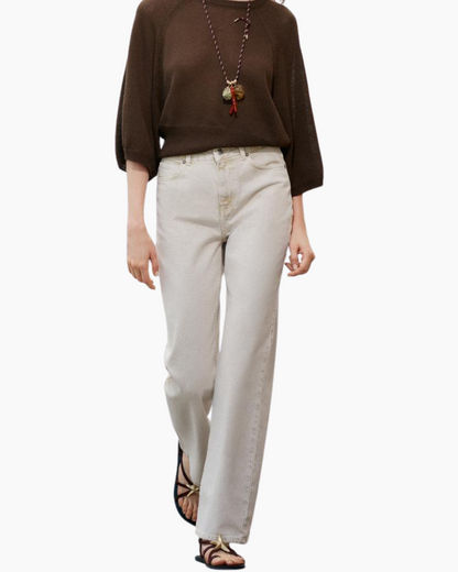 Za_ra STRAIGHT BEIGE JEANS