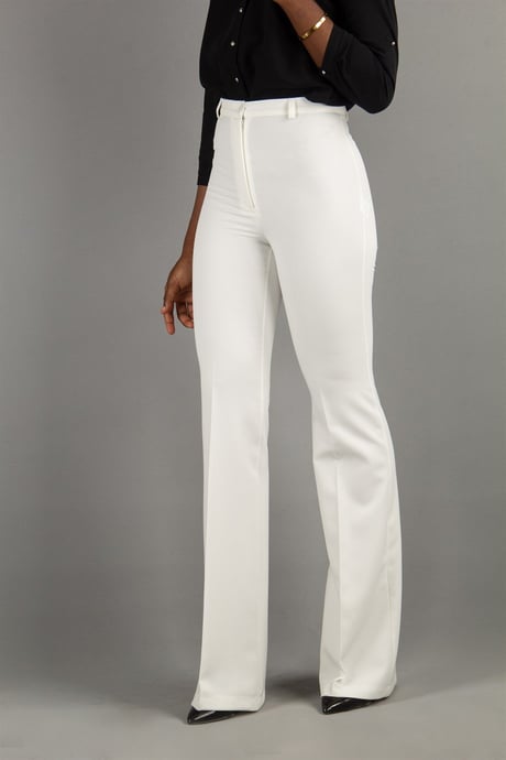 Za_ra White Classic Pants Office Trouser