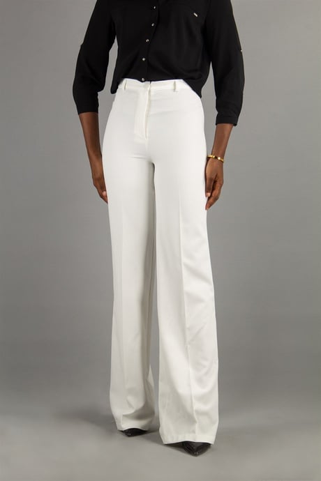Za_ra White Classic Pants Office Trouser
