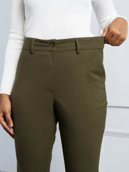 H&_M Olive Stretch Pants