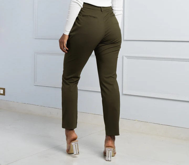 H&_M Olive Stretch Pants