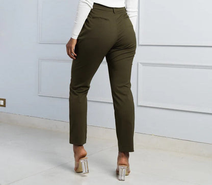 H&_M Olive Stretch Pants