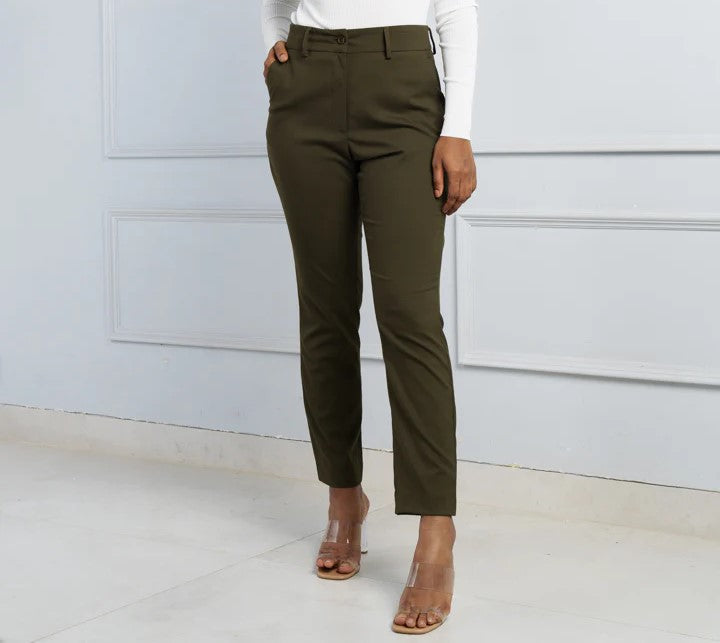 H&_M Olive Stretch Pants