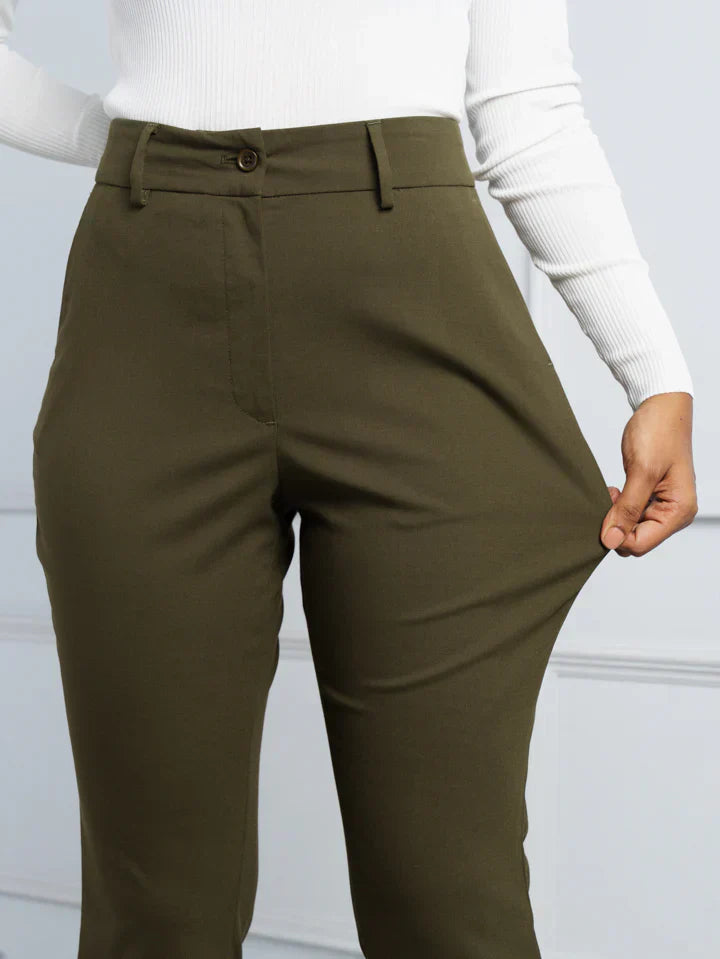 H&_M Olive Stretch Pants