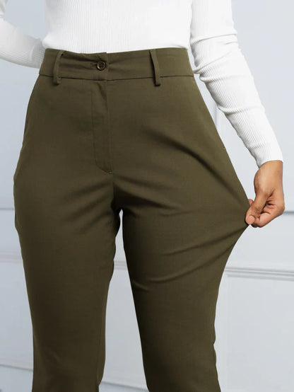 H&_M Olive Stretch Pants
